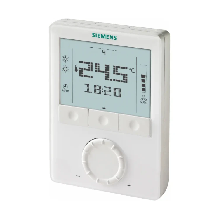 RDG100T Regulator pomieszczeniowy z wyświetlaczem do sterowania klimakonwektorami, 230 V AC, 5..40 °C, klimakonwektory 2- lub 4-rurowe