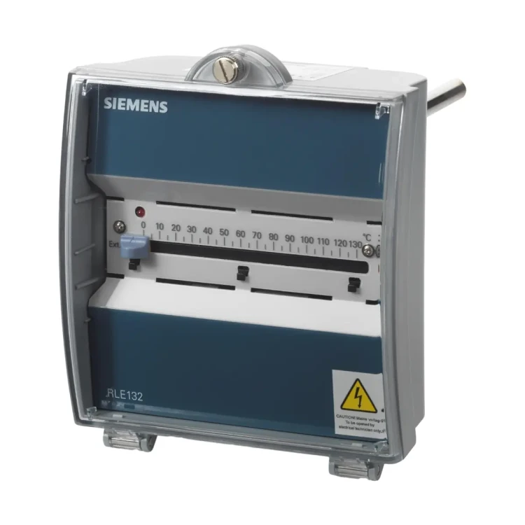 RLE132 Regulator temperatury z czujnikiem zanurzeniowym, 230 V AC, 0..130 °C, wyjście 3-stawne, Synco™ 100