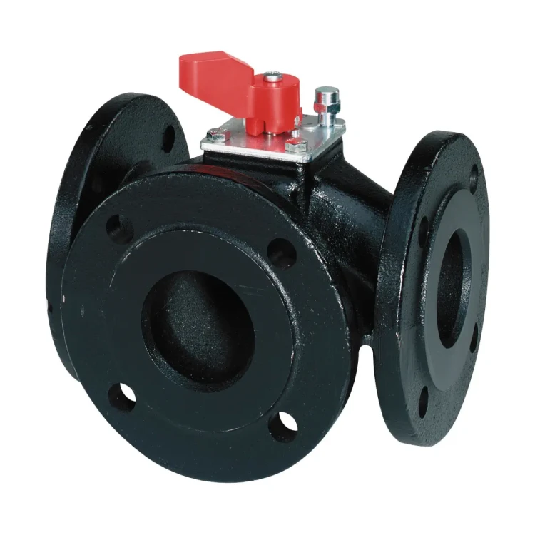 VBF21.40 Zawór obrotowy 3-drogowy kołnierzowy z żeliwa, PN6, 2..120 °C, DN40, kvs 25 m3/h