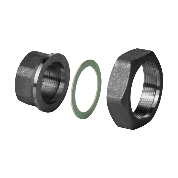 ALG402 Śrubunki przyłączeniowe gwintowane (komplet 2 szt.śrubunków do zaworów przelotowych), Przyłącze zaworu G2¼B, Przyłącze instalacji Rp1½, Materiał - żeliwo