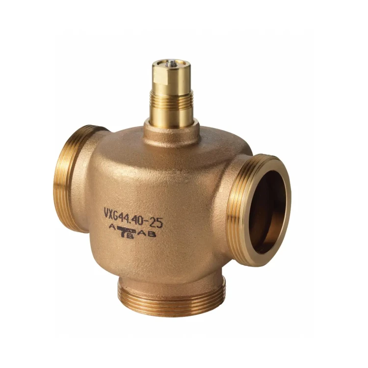 VXG44.40-25 Zawór trójdrogowy gwintowany z brązu, PN16, 2..120 °C, skok 5,5 mm, DN40, kvs 25 m3/h
