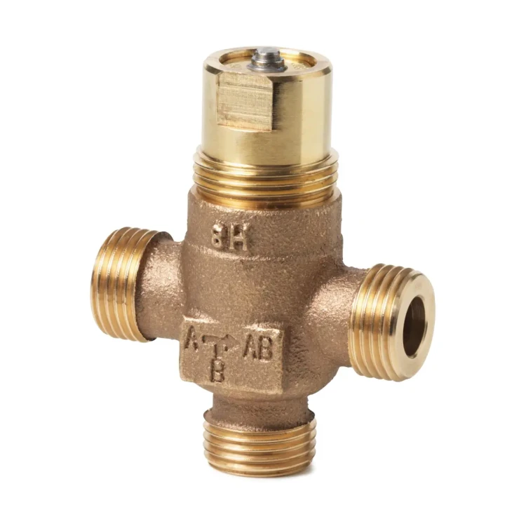 VXP45.10-0.4 Zawór trójdrogowy gwintowany z brązu, PN16, 2..110 °C, skok 5,5 mm, DN10, kvs 0,4 m3/h