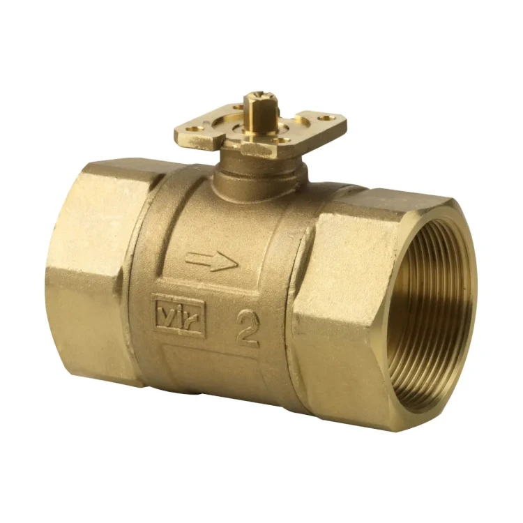 VAI61.50-25 Zawór kulowy przelotowy z mosiądzu gwintowany, PN40, 0..120 [°C], DN50, kvs 25 [m3/h]