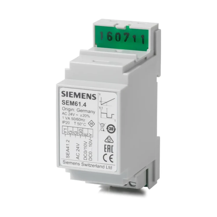 SEM61.4 Przekształtnik sygnału do współpracy z zaworem prądowym SEA45.1, sygnał 0..10 [V] DC