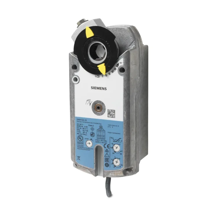 GMA163.1E Siłownik obrotowy ze sprężyną powrotną, 7 [Nm], 0..35 [V], 24 [V] AC/DC, 90/15 [s], nastawiana charakterystyka