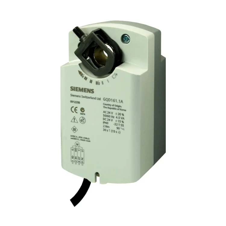 GQD161.1A Siłownik obrotowy ze sprężyną powrotną, 2 [Nm], 0..10 [V], 24 [V] AC/DC, 30/15 [s]