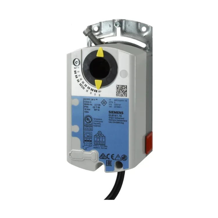 GLB164.1E Siłownik obrotowy bez sprężyny powrotnej, 10 [Nm], 0..35 [V], 24 [V] AC/DC, 150 [s], 2 styki pomocnicze, nastawiana charakterystyka