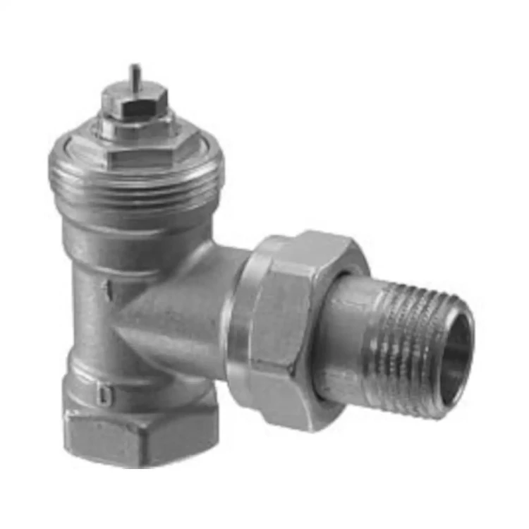 VEN110 Zawór grzejnikowy z mosiądzu, PN10, 1..120 °C, wersja kątowa, wg DIN (długi), DN10, kvs 0,09..0,63 m3/h