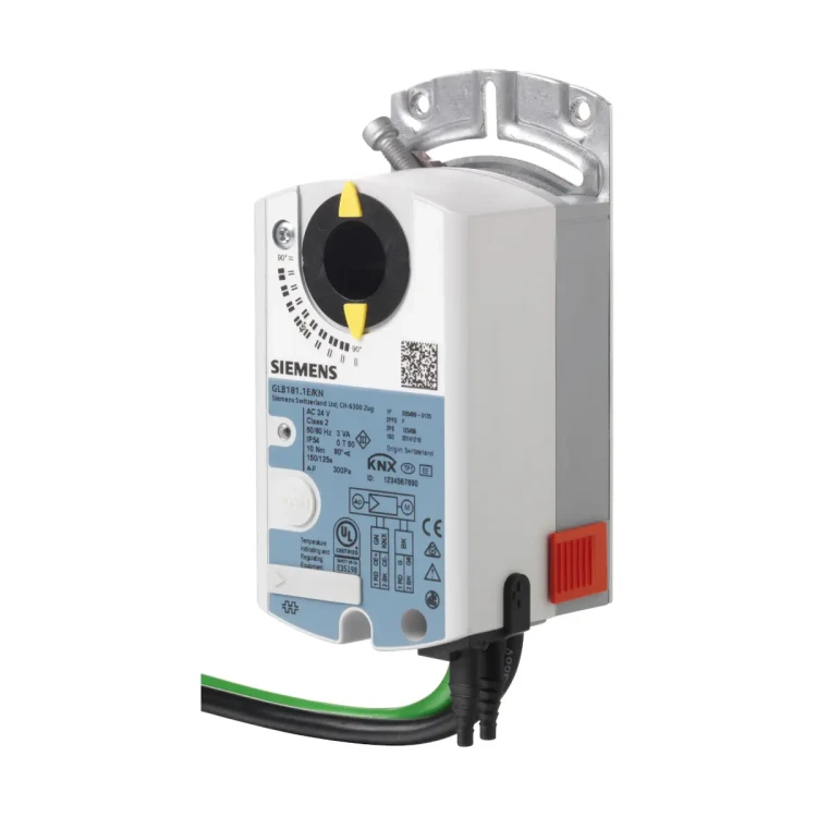 GLB181.1E/KN Kompaktowy regulator z siłownikiem i komunikacją KNX/PL-Link, 0..10 [V], 24 [V] AC, 10 [Nm], 150 [s]
