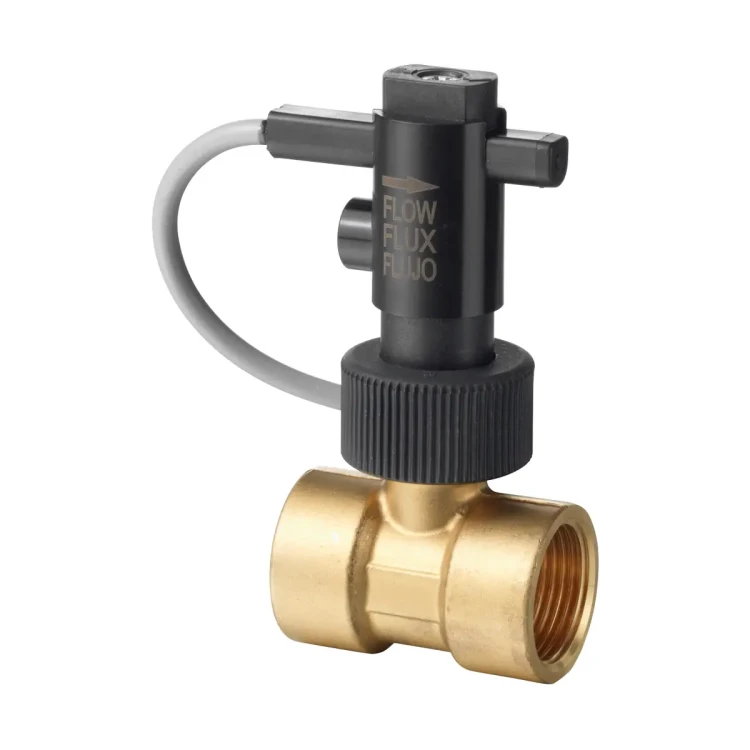 QVE1902.015 Detektor przepływu, PN10, -20...+100 °C, DN15, przyłącza G½", Qmax 30 l/min, IP65, styk kontaktronowy 230 V AC / 48 V DC / 1 A