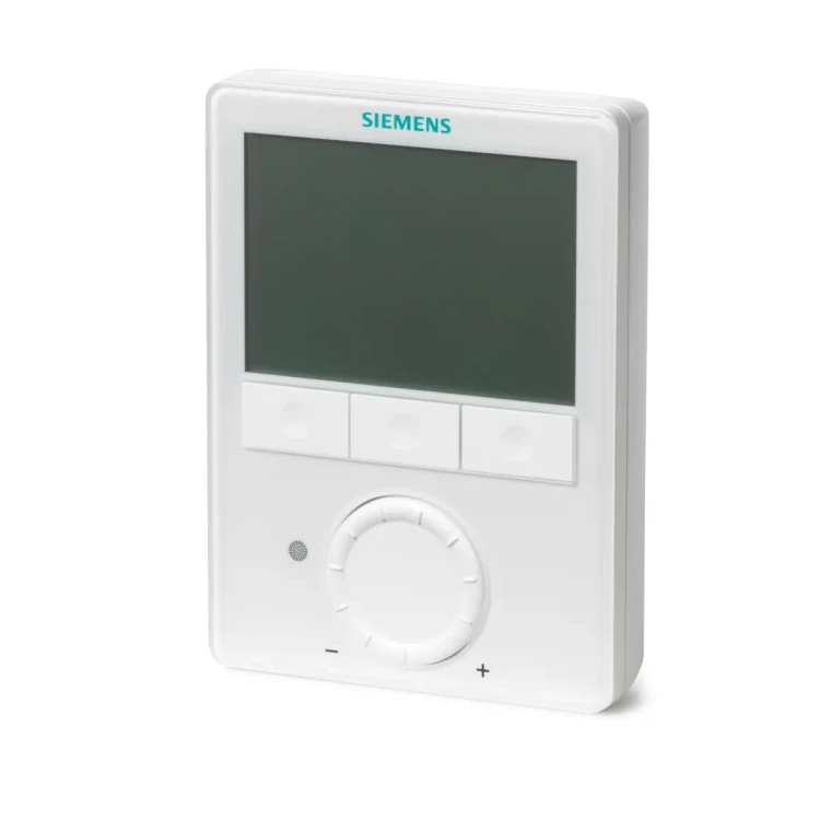 RDG160T Regulator pomieszczeniowy, 24 [V] AC, 5..40 [°C], 2 wyjśćia 0..10 V lub 2-stawne, wejście dla czujnika wyniesionego, zewnętrzne przełączanie trybu pracy, konfigurowalne wyjście przekaźnikowe, tygodniowy program czasowy