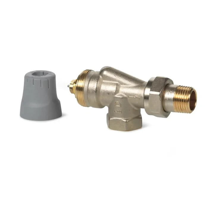 VUN210 Zawór grzejnikowy kątowy specjalny wg NF, PN10, DN10, kv 0,09..0,63 m3/h, przyłącza Rp/R 3/8, współpracuje z STA.., SSA.., RTN..