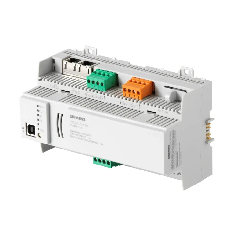 PXC3.E75-100A Sterownik modułowy serii PXC3, maks. liczba fizycznych we/wy 200, komunikacja BACnet/IP, wbudowana magistrala KNX/PL-Link, interfejs magistrali międzymodułowej