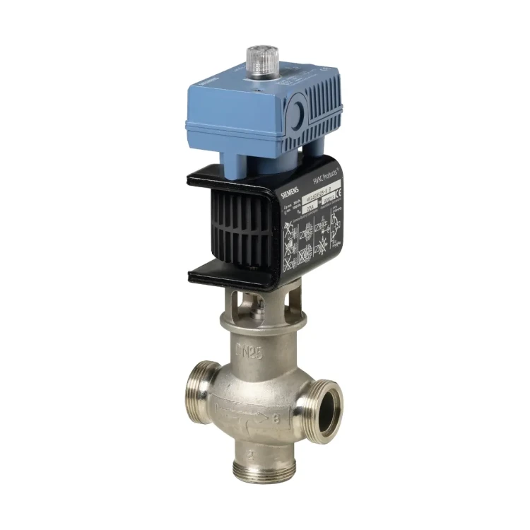 MXG461S15-1.5 Zawór mieszający/przelotowy ze stali nierdzewnej z siłownikiem magnetycznym, PN16, DN15, kvs 1,5 [m3/h], przyłącza G1B