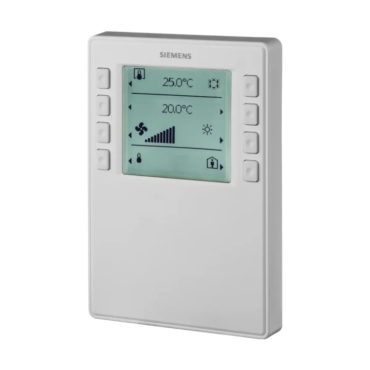 QMX2.P43 Konfigurowalny zadajnik pomieszczeniowy z wbudowanym czujnikiem temperatury i wilgotności, podświetlanym wyświetlaczem, komunikacja KNX PL-Link