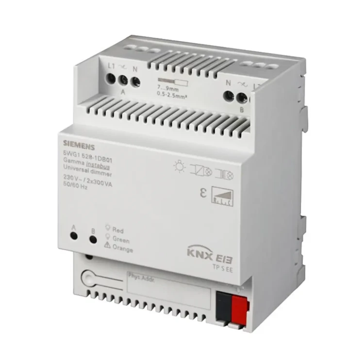 5WG1528-1DB01 N 528D01 Ściemniacz uniwersalny (wszystkie typy oświetlenia, w tym LED), 2 x 300 [VA], 230 [V] AC