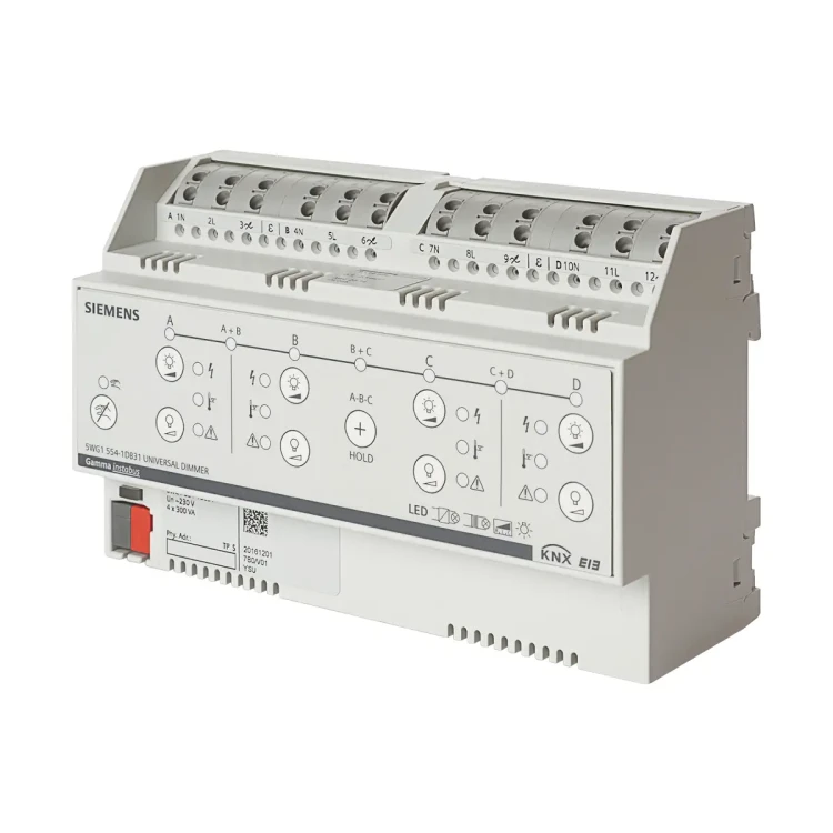 5WG1554-1DB31 N 554D31 Ściemniacz uniwersalny, 4 x 300 [VA] / 1 x 1000 [VA] (ściemnianie LED), AC 230 [V], zaawansowane funkcje logiczne