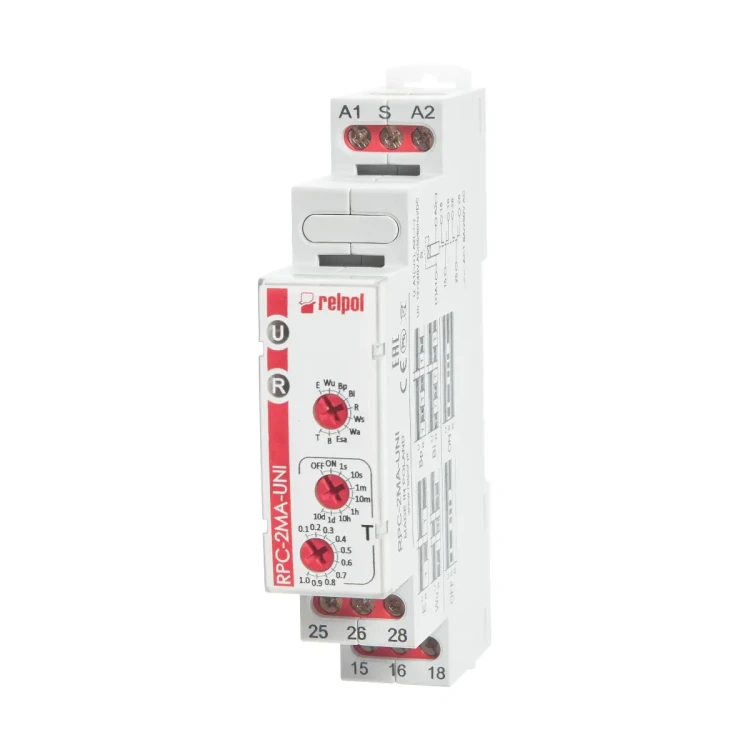 RPC-2MA-UNI Przekaźnik czasowy wielofunkcyjny (10 funkcji, dwa styki przełączne)