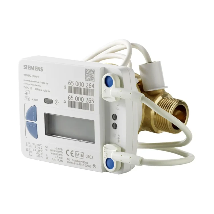 WFM543-M000H4 Ciepłomierz mechaniczny 2,5 m³/h, montaż na zasilaniu, dł. korpusu 130 mm, PN16, gwint 1", DN20, komunikacja M-bus i 2 wejścia impulsowe