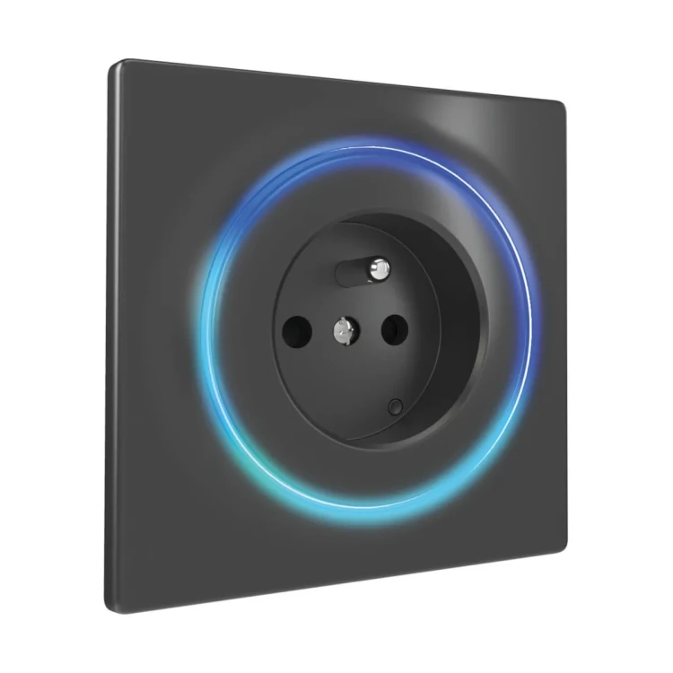 FGWOE-011-8 FIBARO Walli Outlet typ E Antracytowy to inteligentne gniazdko elektryczne przeznaczone do sterowania urządzeniami elektrycznymi przez sieć Z-Wave