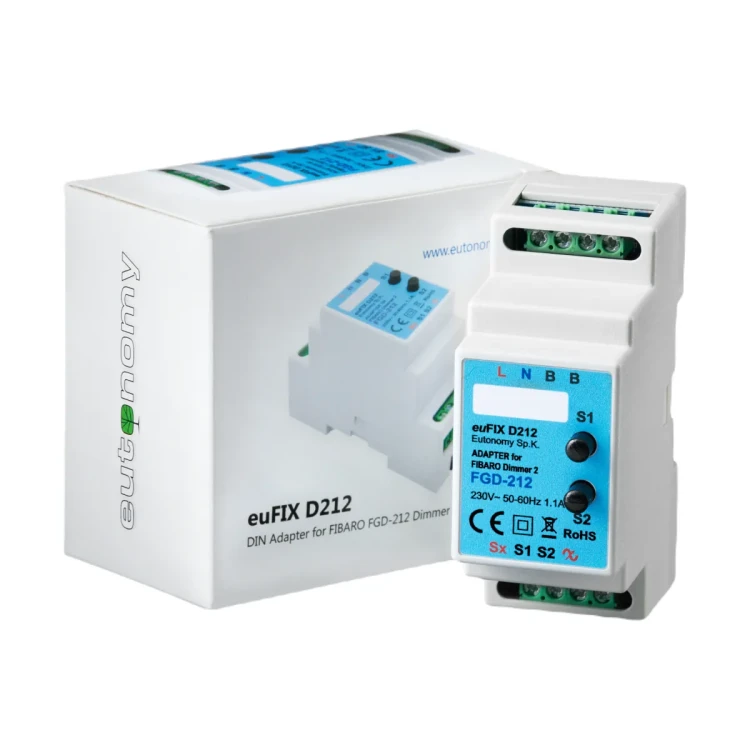 euFIX D212 Adapter DIN dla FIBARO Dimmer 2, z przyciskami
