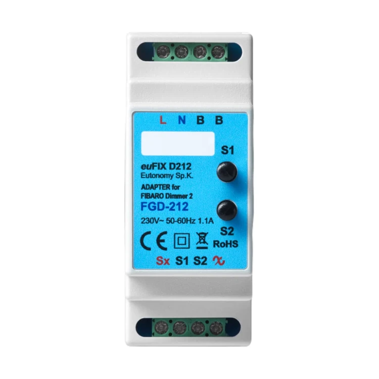 euFIX D212 Adapter DIN dla FIBARO Dimmer 2, z przyciskami