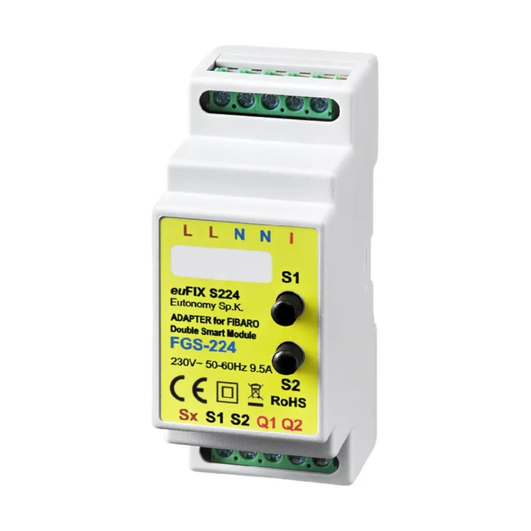 euFIX S224 Adapter DIN dla FIBARO Double Smart Module, z przyciskami