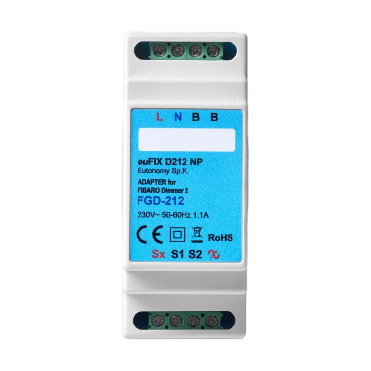 euFIX D212NP Adapter DIN dla FIBARO Dimmer 2, bez przycisków