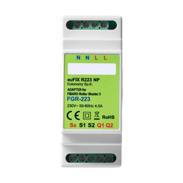 euFIX R223NP Adapter DIN dla FIBARO Roller Shutter 3, bez przycisków