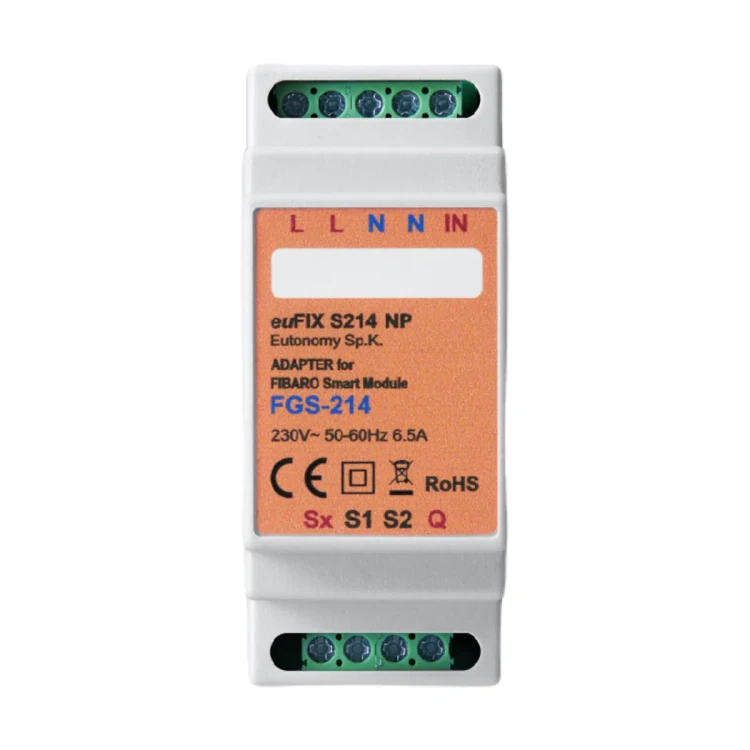 euFIX S214NP Adapter DIN dla FIBARO Smart Module, bez przycisków