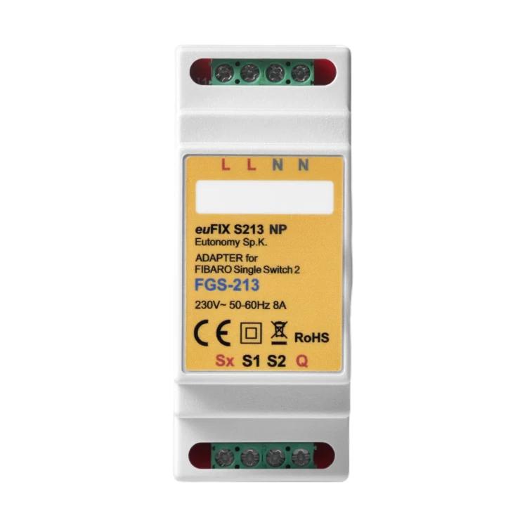 euFIX S213NP Adapter DIN dla FIBARO Single Switch 2, bez przycisków