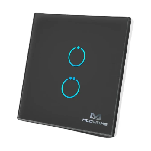 MH-S412_bk Inteligentny podwójny przełącznik dotykowy, czarny, puszka 60 mm