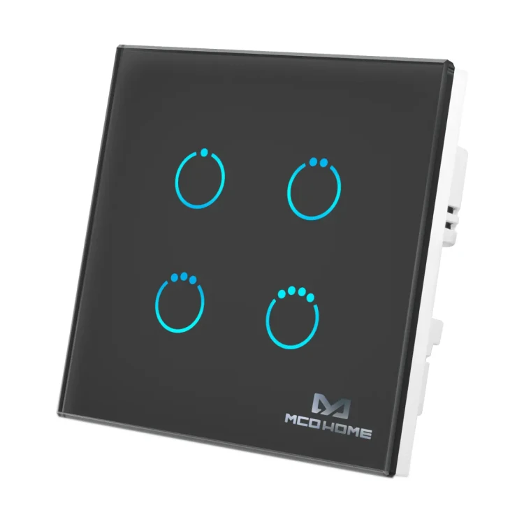 MH-S314_bk Inteligentny poczwórny przełącznik dotykowy, czarny, puszka 86 mm