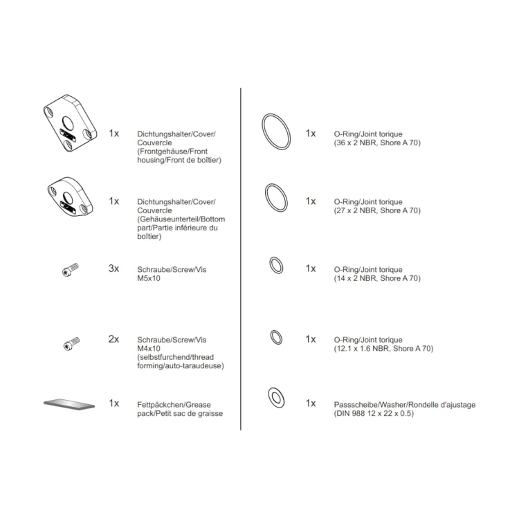 AGA55.5 Zestaw do uszczelnienia trzpieni SQM5.. zwiększający stopień ochrony