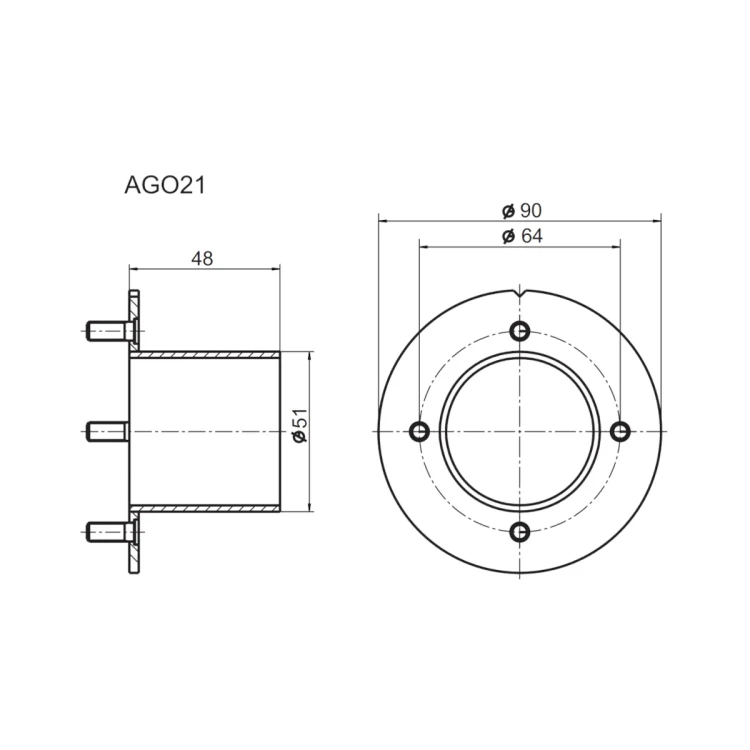 AGO21.000A Kołnierz montażowy do czujnika tlenu do optymalizacji procesu spalania QGO21..