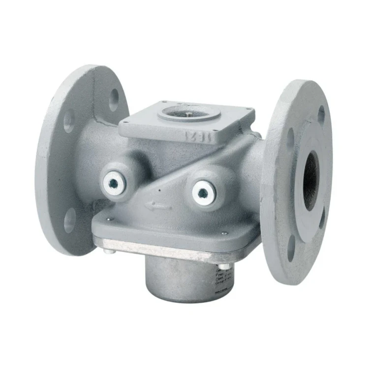 VRF10.654 Zawór do biogazu z kołnierzami przyłączeniowymi wg ISO 7005, 4 punkty kontrolne, profilowany dysk, bez ogranicznika skoku, maks. 60°C, DN65, 60kPa, żeliwo
