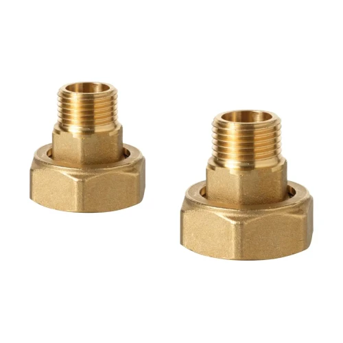 ALN15.202B/1 Zestaw śrubunków gwintowanych (2 szt.), przyłącze zaworu G1, przyłącze instalacji R¾, DN20, mosiądz