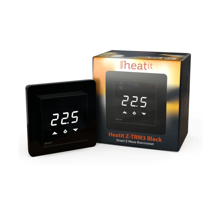 Heatit Z-TRM3 Termostat do ogrzewania elektrycznego, kolor czarny, Z-WAVE