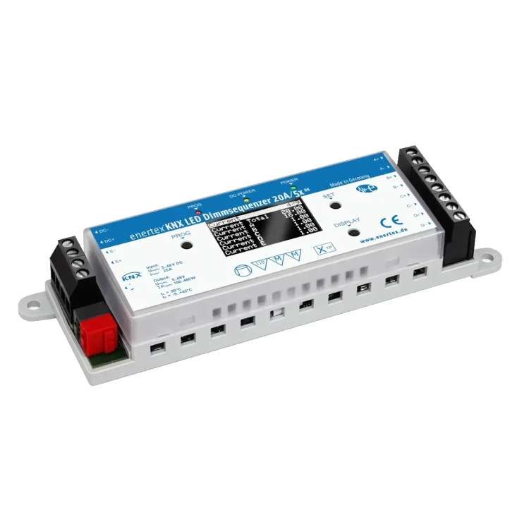 Enertex® KNX LED Dimmsequenzer 20A/5x DK – Ściemniacz 5-kanałowy do taśm LED, 5-48 [V], 480 [W]