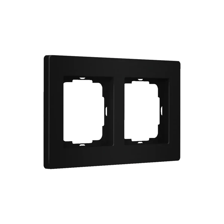 Enertex® AluRa Double BLACK – Ramka podwójna do wkładek 55 [mm] JUNG Serie A i AS