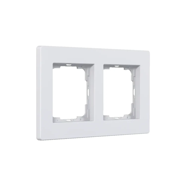 Enertex® AluRa Double WHITE – Ramka podwójna do wkładek 55 [mm] JUNG Serie A i AS