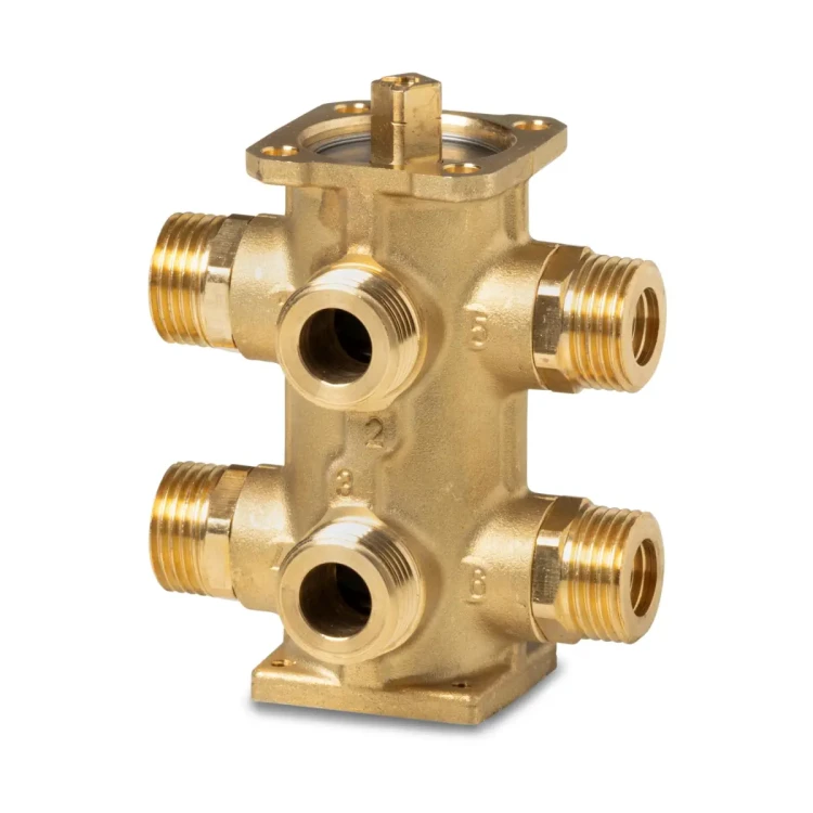VWG42.10-1.3-0.65 Zawór kulowy sześciodrogowy, DN10, kvs 1,3 / 0,65 [m3/h], współpracuje z GDB..9.., GSD..9A, przyłącza G½B