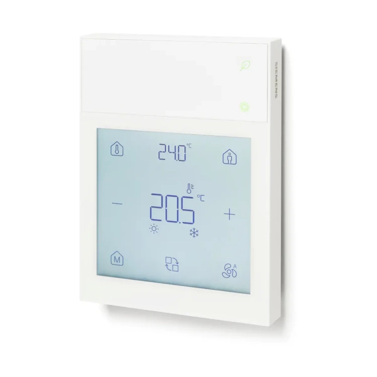 QMX6.P74 Pomieszczeniowy zadajnik z czujnikiem temperatury, wilgotności i CO2, wskaźnik jakości powietrza, wyświetlacz, KNX S-Mode / PL-Link