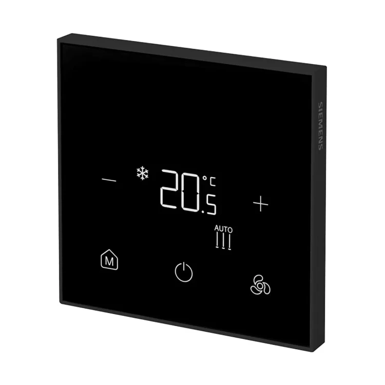 RDF440BN-BK Regulator pomieszczeniowy z interfejsem dotykowym, 24 [V] AC/DC, 5..40 [°C], wyjście 0..10 [V], klimakonwektory 2-/4-rurowe, BACnet / Modbus