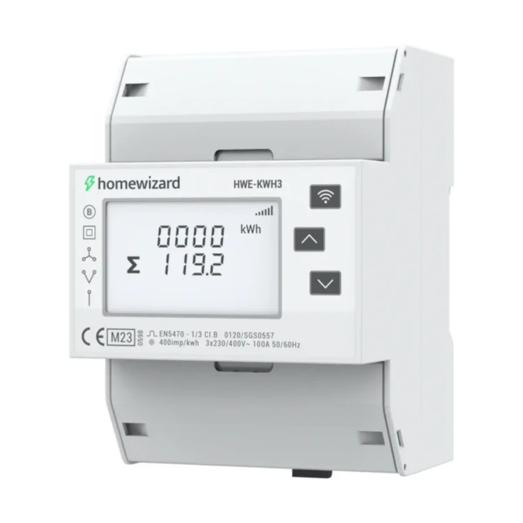 HWE-KWH3 HomeWizard kWh Meter 3-Phase inteligentny 3‑fazowy licznik energii elektrycznej Wi-Fi MID API