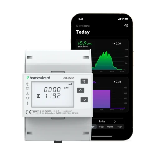 HWE-KWH3 HomeWizard kWh Meter 3-Phase inteligentny 3‑fazowy licznik energii elektrycznej Wi-Fi MID API - aplikacja