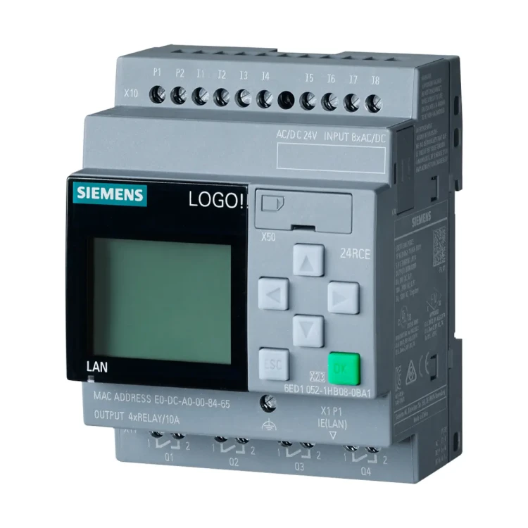 6ED1052-1HB08-0BA2 - LOGO! 24RCE, Sterownik PLC,24V AC/DC, 8DI, 4DO przekaźnikowe, wyświetlacz, pamięć 400 bloków