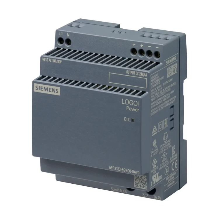 6EP3333-6SB00-0AY0 – LOGO!POWER 24 V / 4 A Zasilacz wejście: 100-240 V AC wyjście: 24 V DC / 4 A