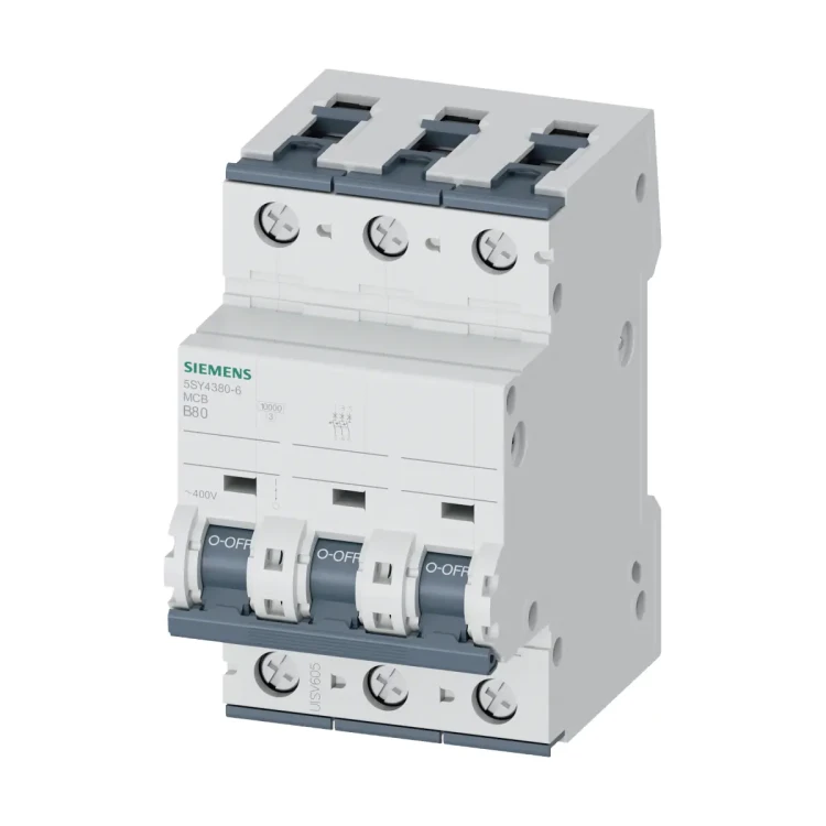 5SY4380-6 Wyłącznik nadprądowy 400V, 10kA, 3-bieg., B, 80A