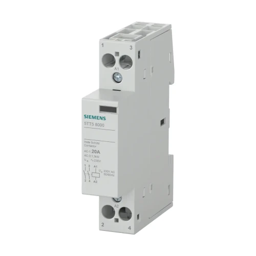 5TT5800-0 Stycznik instalacyjny z 2 zestykami zwiernymi (2NO), zestyk do AC 230V, 400V 20A, zasterowanie 230V AC